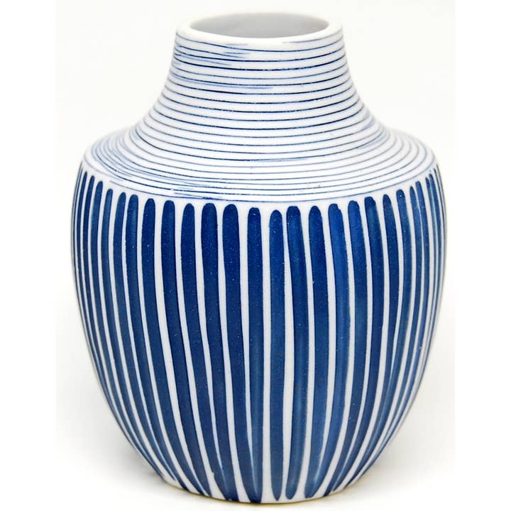 1574W12BLAUW INCA MINI S-Handgemaakte Porseleinen Vaas voor wholesale door Art Floral Trading LLC