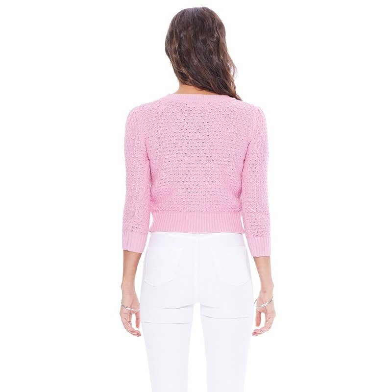 Mak – Engroshandel Cardigan - Dame – Mak 3/4-ærmet kort strikket cardigan med rund hals MK351498