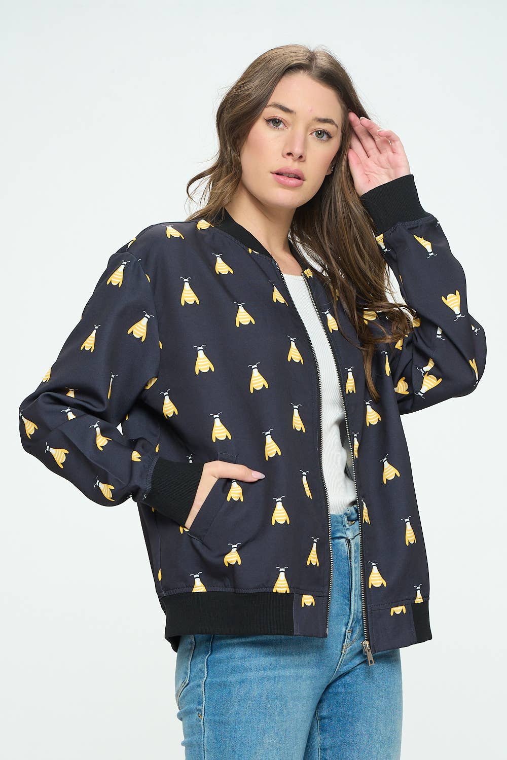 SM WARDROBE - Vendita all'ingrosso Bomber - Donna - GIUBBOTTO BOMBER BEE ALL OVER3