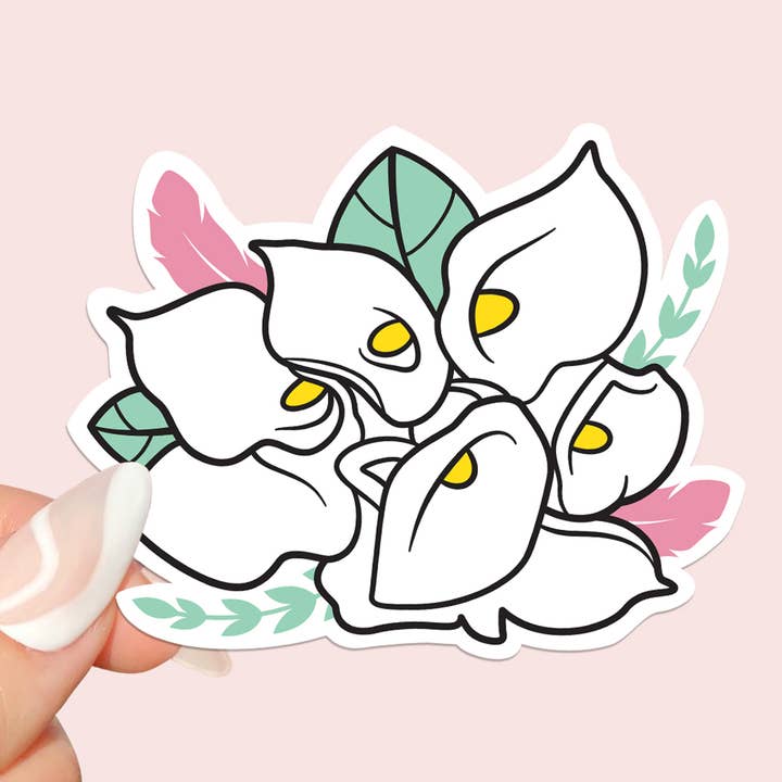 Calla Lily Floral Vinyl Sticker for wholesale by Soapster Box