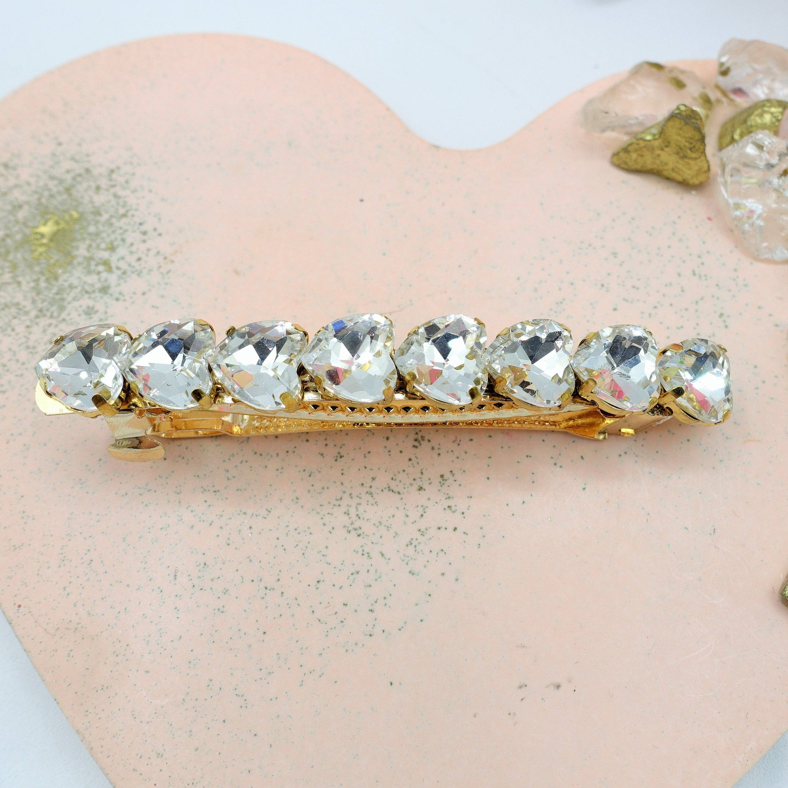 Daemon srls - Wholesale Hair Clip - Women's - LUCE -Fermaglio per capelli con pietre sfaccettate a cuore4