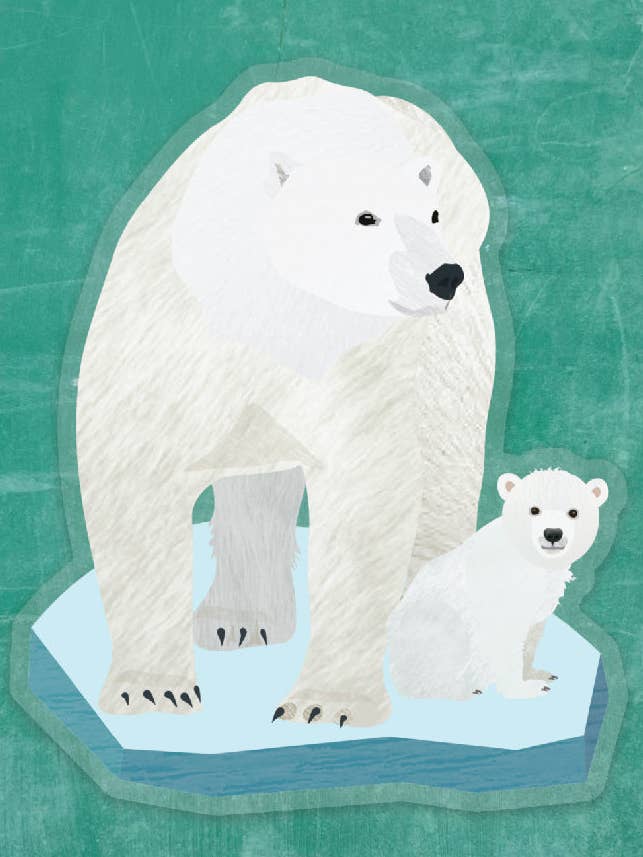 Adhesivo de vinilo Polar Bear Momma and Cub para venta al por mayor de Wren and the Raven