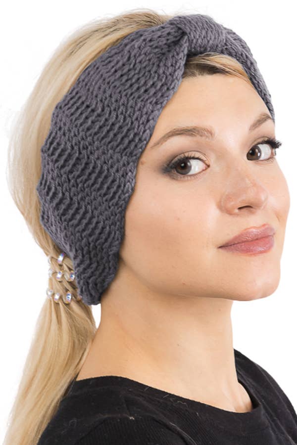 Cap Zone - Wholesale Fashion Headband - Women's - Wavy Zigzag Chevron Stockinette Stitch Ribbed Knit Head Band8