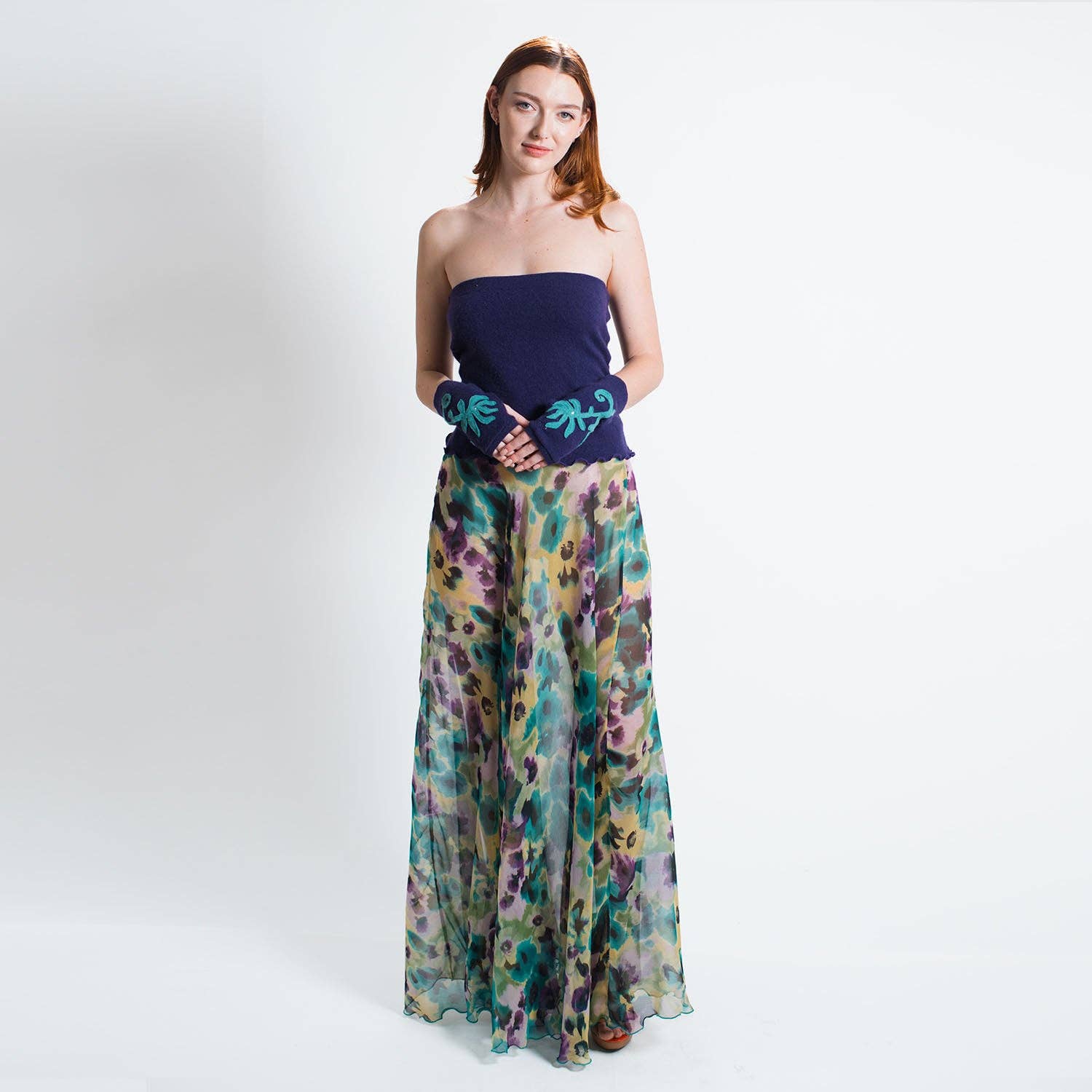 Deborah Lindquist - Wholesale Skirt - Women's - Faelyn Skirt – Monet Print Silk Chiffon1