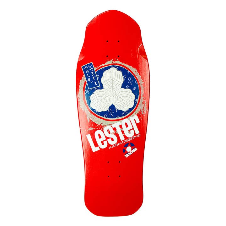 Tracker Lester Kasai Red Oak Leaf Deck - 10 3/8" X 30.5" for wholesale by Rat City Sk8 Shop