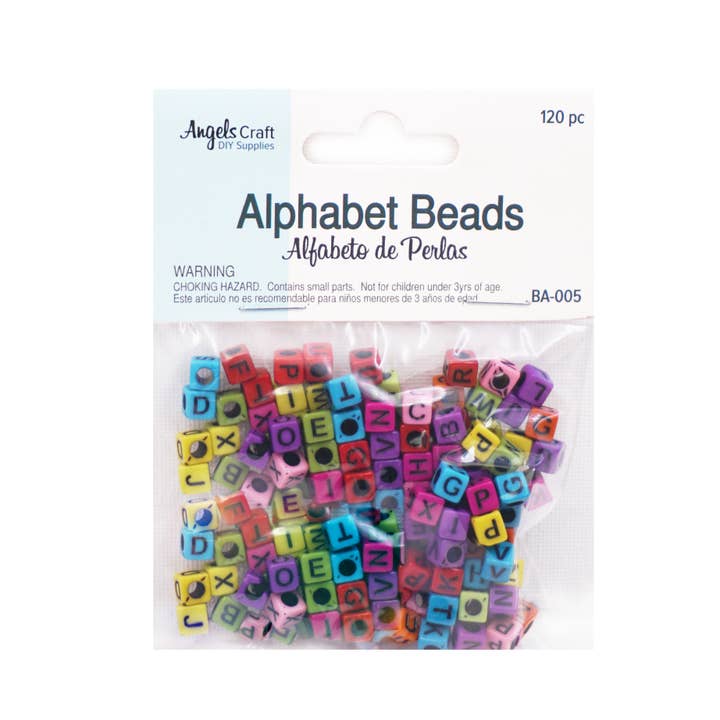 Angels Craft - Wholesale Beads - Alphabet Beads - Cube Shape (4 colors available)