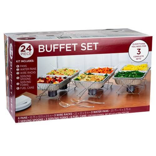 EcoQuality - Wholesale Disposable Plate - Buffet Party Pack Ethanol - 24 Piece Set for Catering & Events