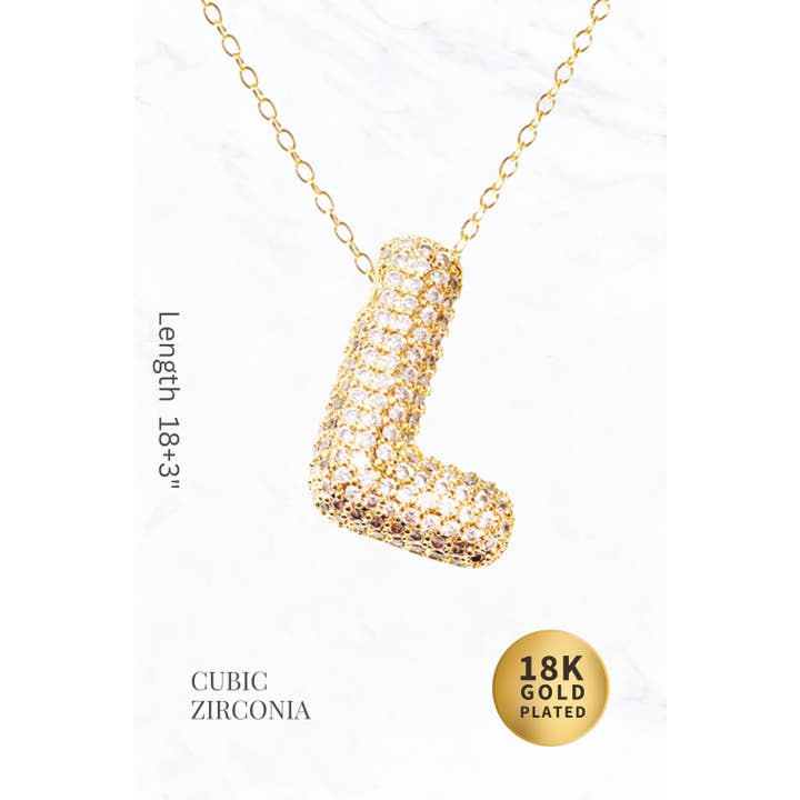 Suzie Q USA - Wholesale Pendant/Charm Necklace - Bubble Initial Necklace4