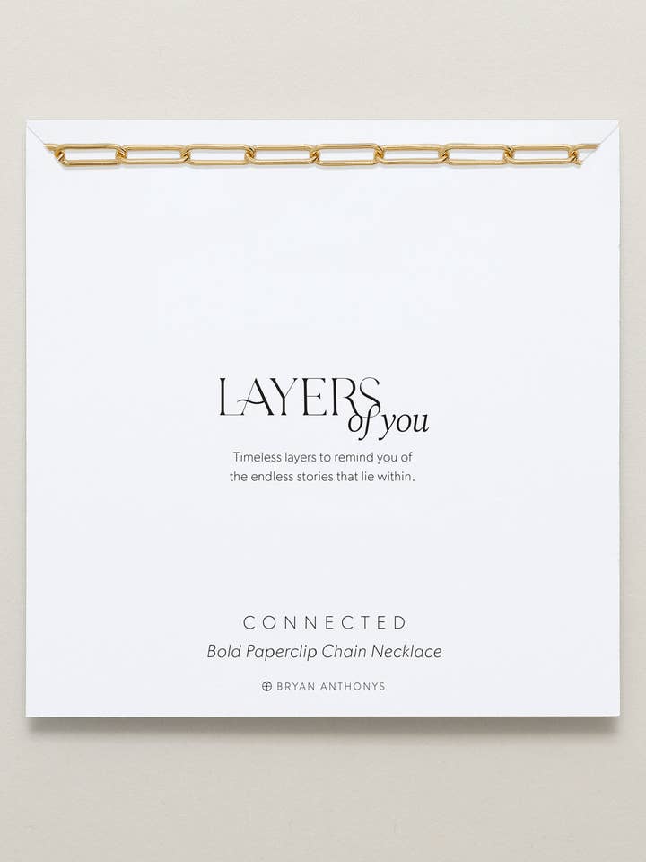 Connected Bold Paperclip Chain Necklace for wholesale by Bryan Anthonys