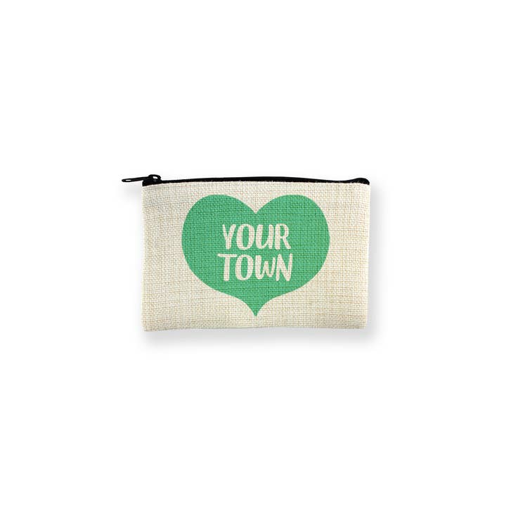 Rock Scissor Paper - Wholesale Pouch - Women's - Personalized City Small Pouch - Big Heart Name Drop Design5