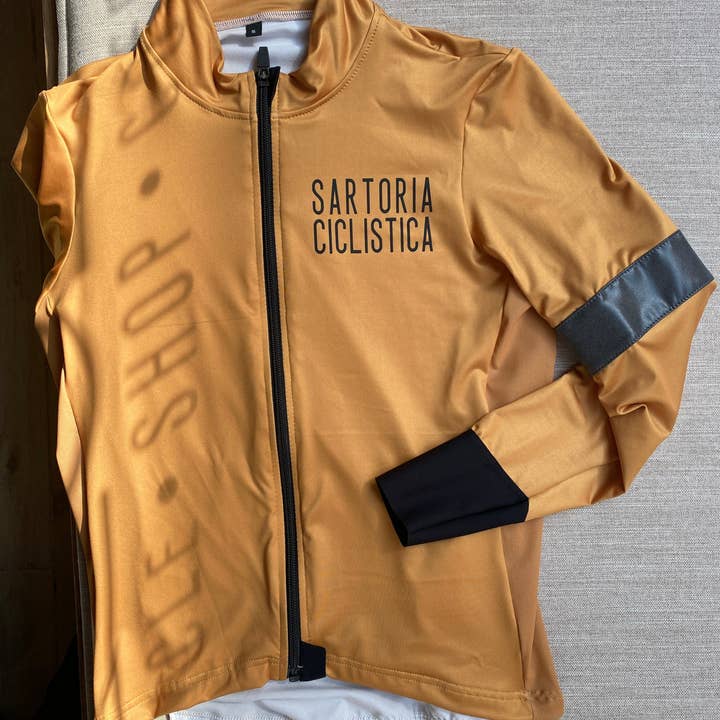 Camisola de treino de manga comprida - Amarelo dourado por atacado de Sartoria Ciclistica