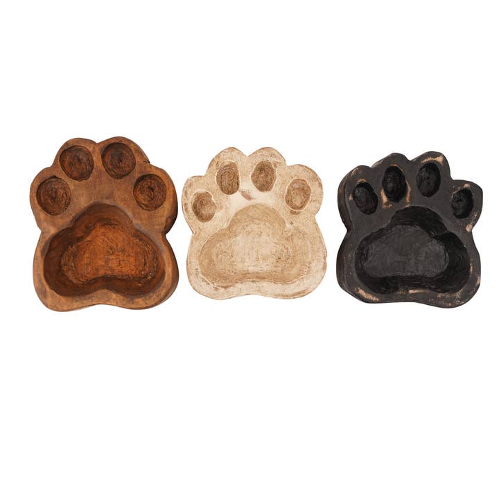 Dog Paw Bowl-Mini-6 x 6 x 2inches-Wood-Candle Ready-Paw-Mini for wholesale by My Amigos Imports