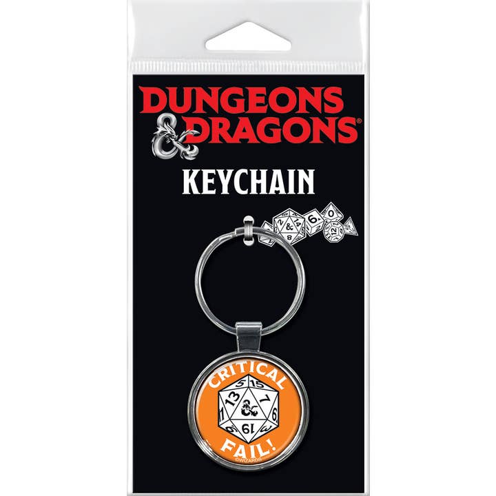 Dungeons & Dragons Critical Fail Keychains for wholesale by Ata-Boy