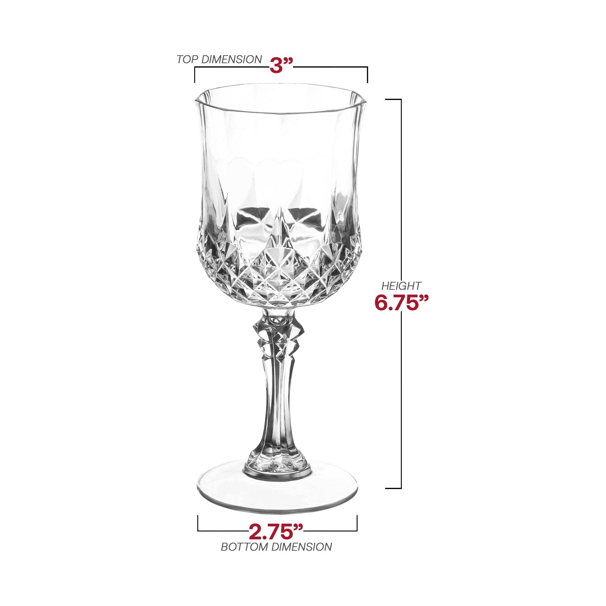 Smarty had a Party – wholesale Wine glass – 8 oz. Crystal Cut Plastic Wine Glasses - 48 pcs3