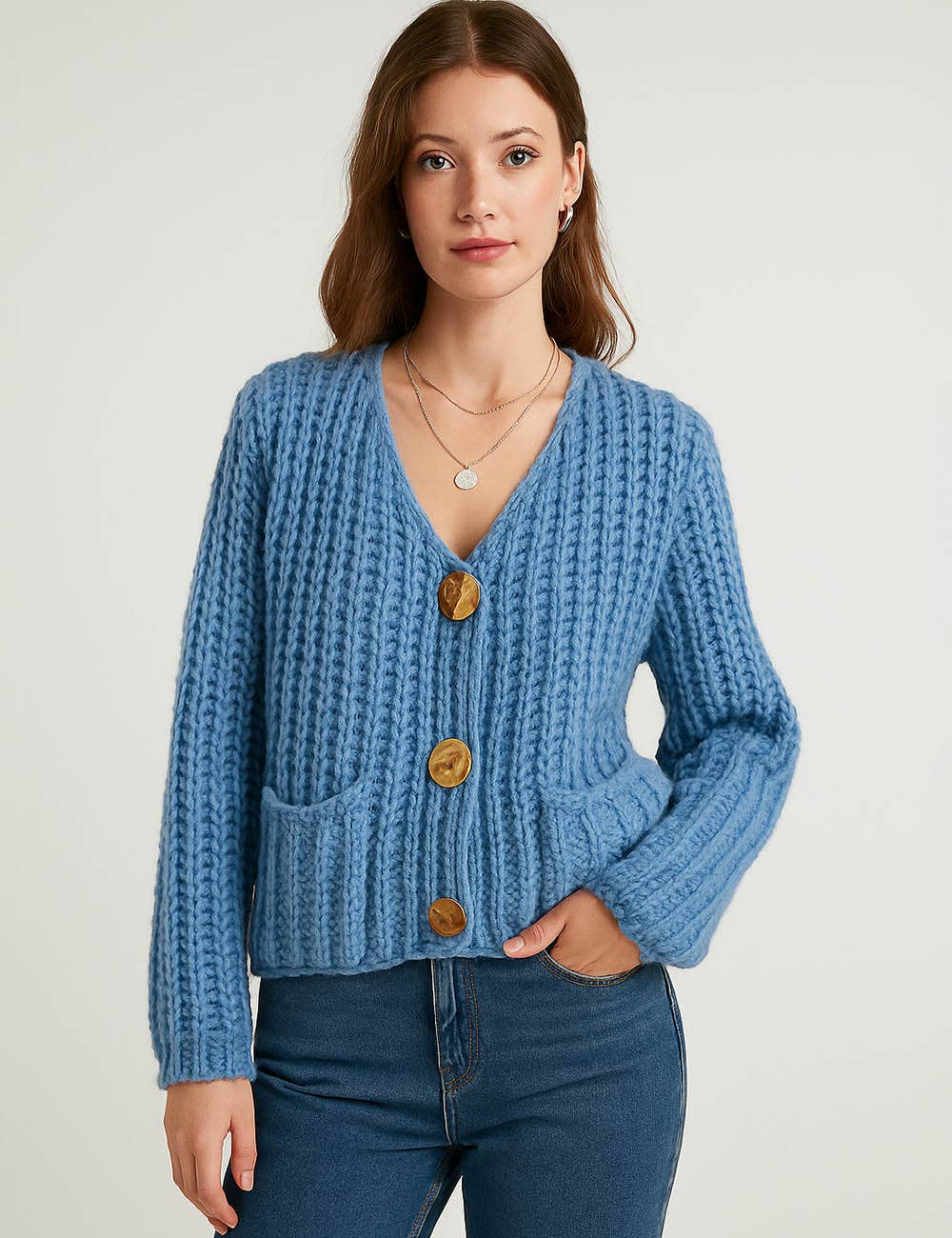 Sweetkama - Vente Cardigan – femme - Cardigan épais uni tendance pour femmes SKT463710
