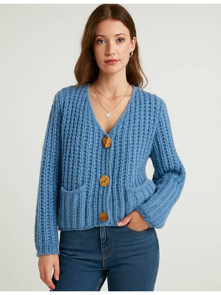 Sweetkama - Vente Cardigan – femme - Cardigan épais uni tendance pour femmes SKT463710