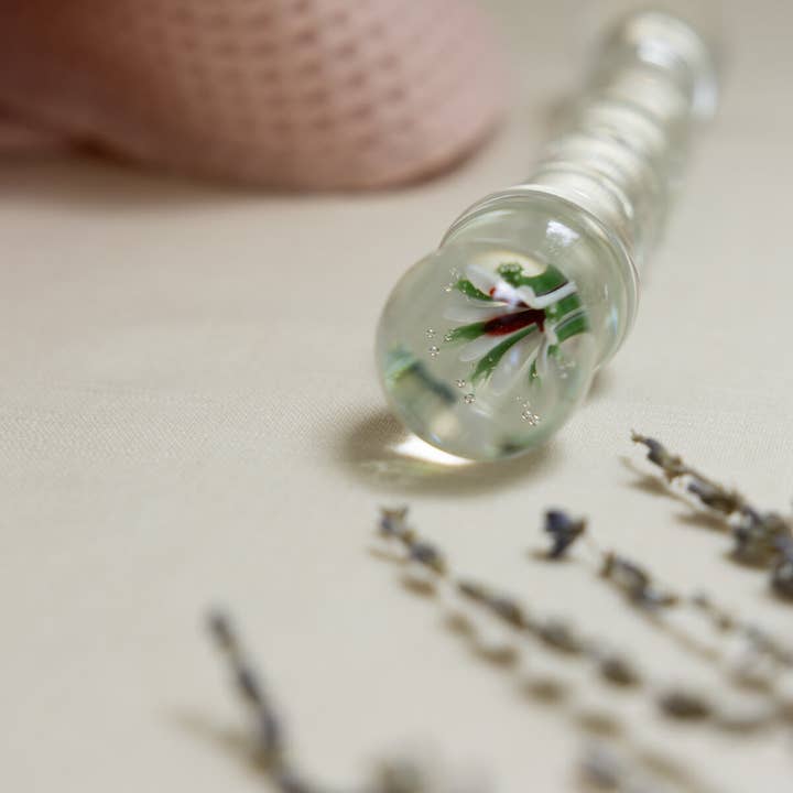 The Natural Love Company - Wholesale Sex Toy - Tansy Blossom Swirl | 8" Glass Dildo2