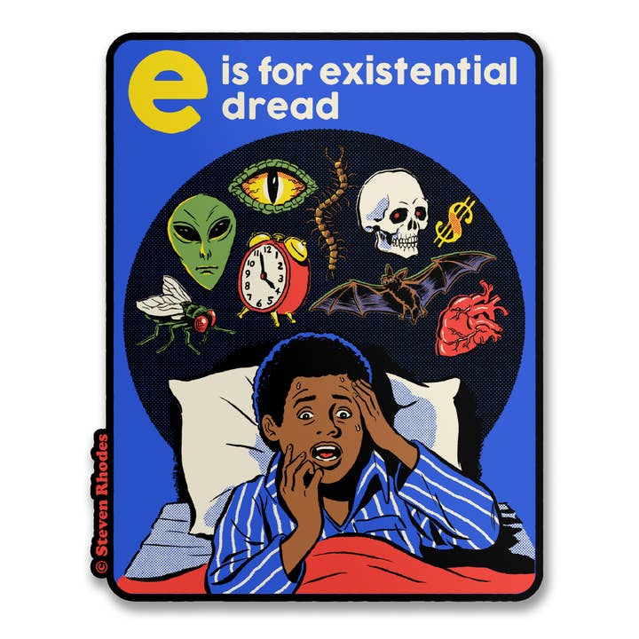 Steven Rhodes - E Is For Existential Dread Sticker for wholesale by Hybris Production AB