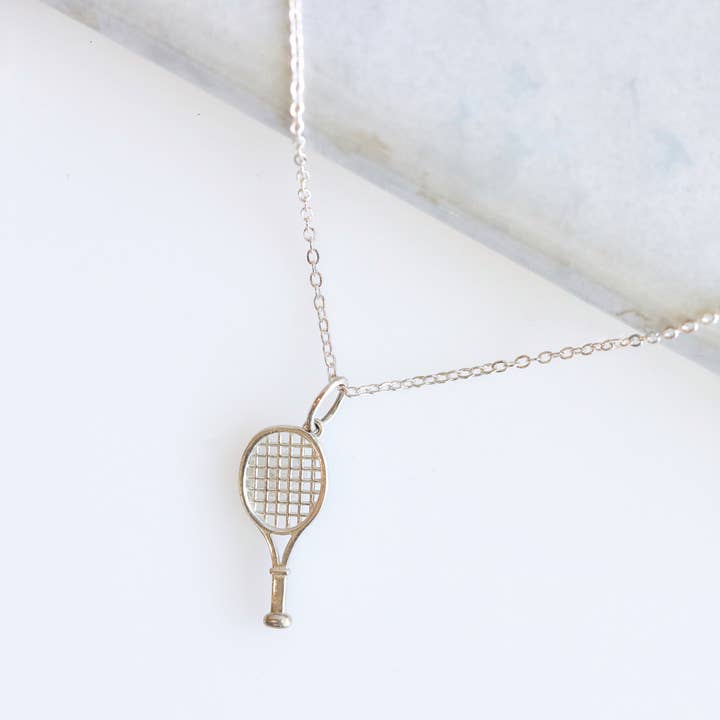 Collier de raquette de tennis en argent pour la vente par Vi Ling Designs