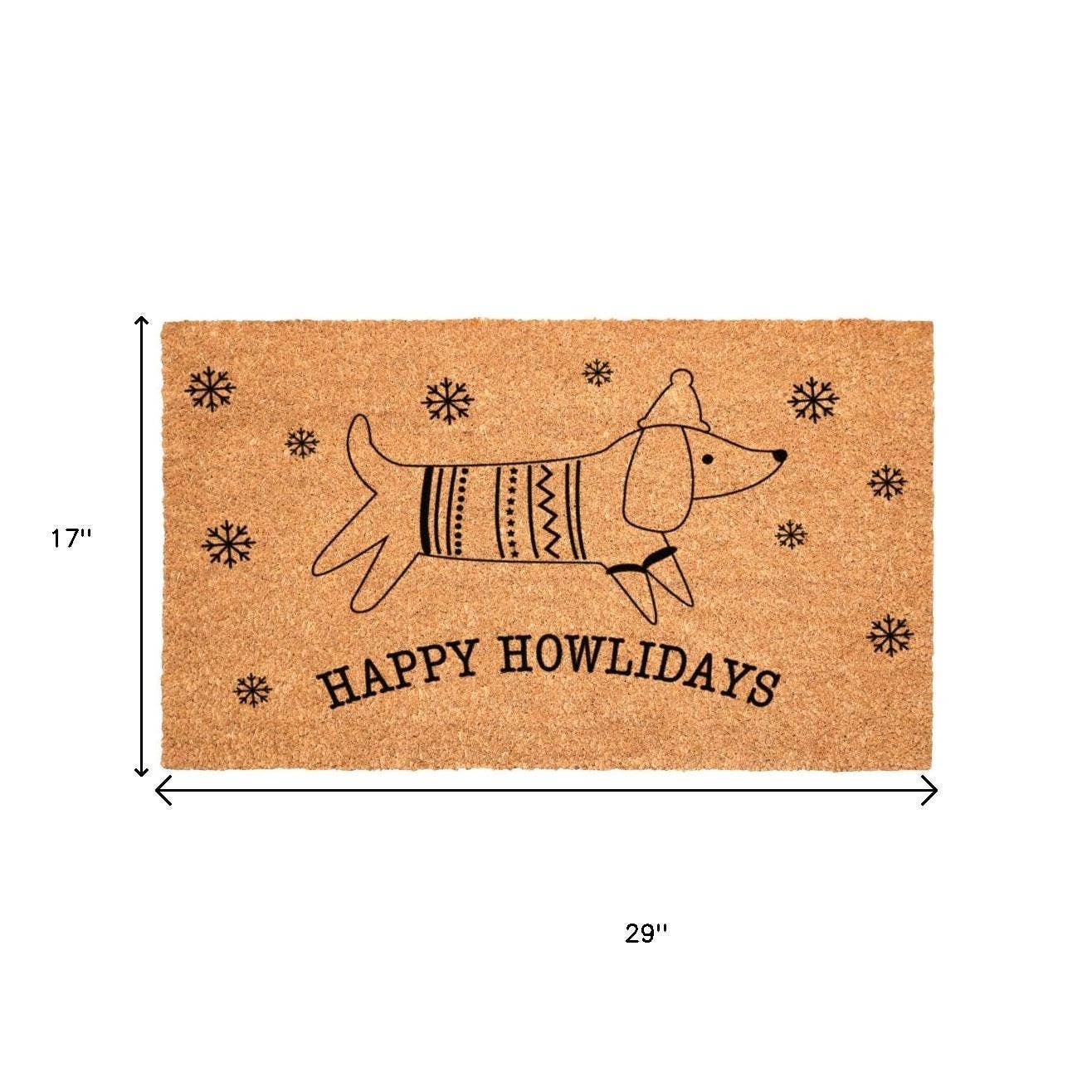 HomeRoots - Wholesale Door Mat - 17" X 29" Brown And Black Christmas Dog Outdoor Coir Door Mat2