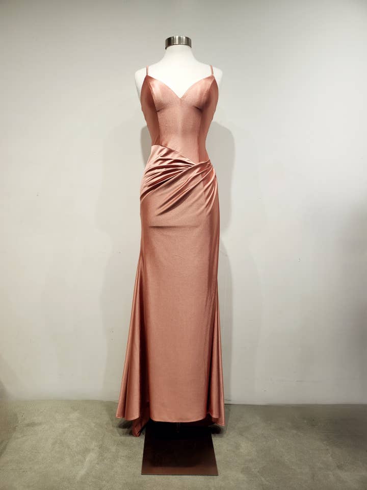 Corinna Corinna - Wholesale Gown - Women's - Sheath V-Neck Maxi Casino Side Slit Prom Dress