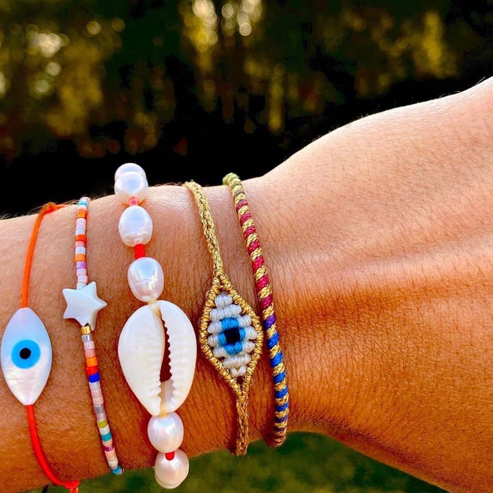 OIYA - Wholesale Woven/Braided Bracelet - Small Evil Eye Bracelet