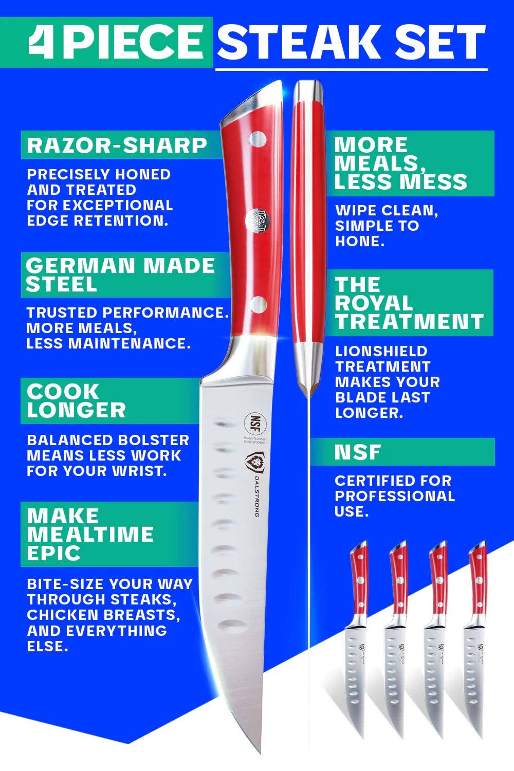 Dalstrong - Wholesale Knife Set - 4-Piece Steak Knife Set | Gladiator Series | Dalstrong ©24