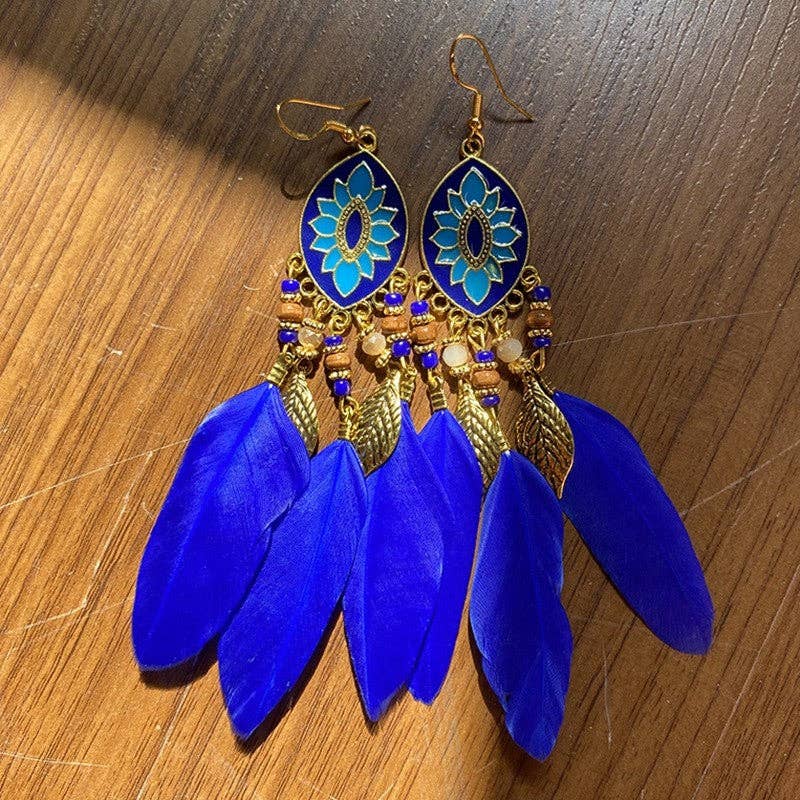 liqubit - Wholesale Dangle Earrings - Bohemian Feather Ear Hook0