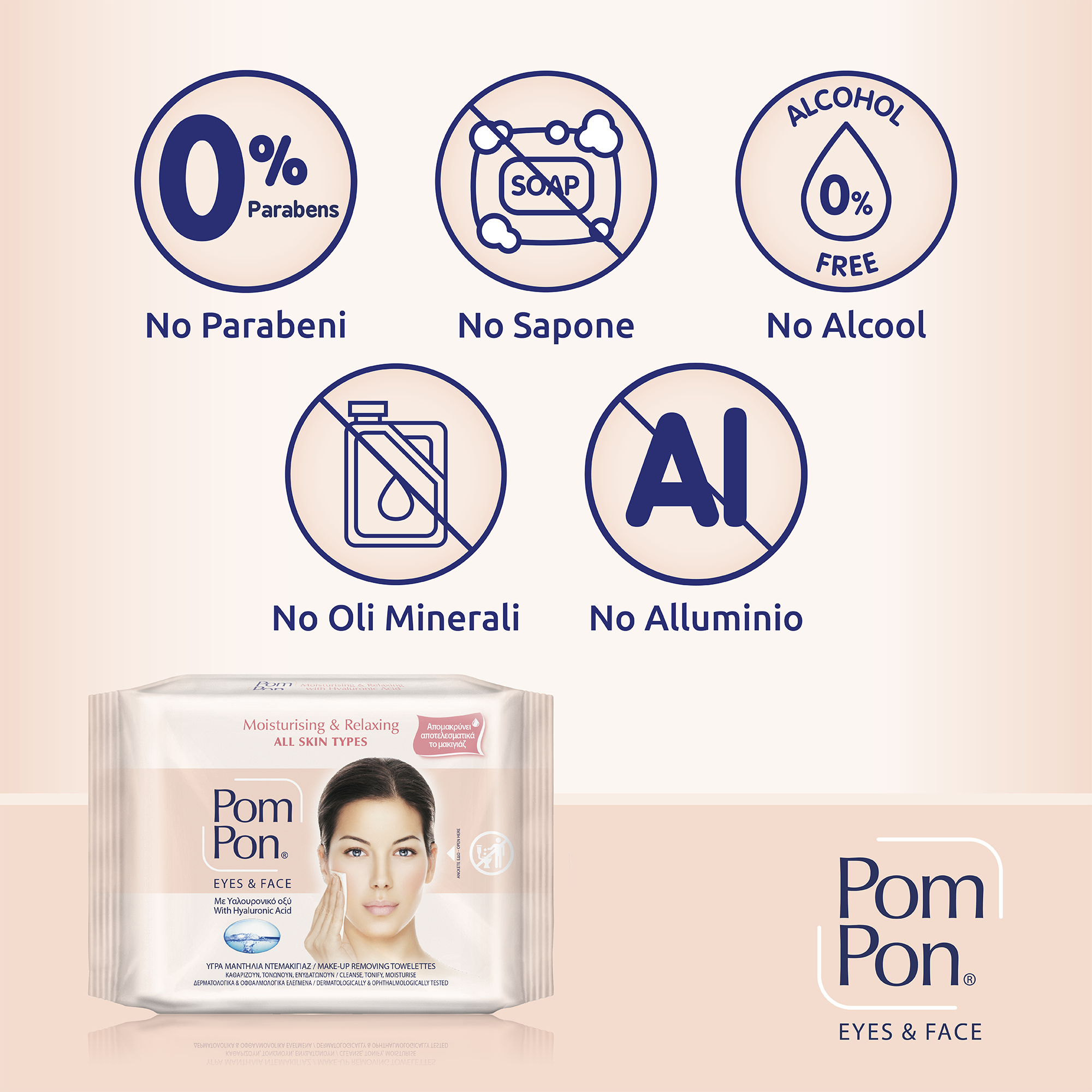 Babylino - Wholesale Makeup Remover - Pom Pon All Skin Face and Eye Cleansing Wipes, 20 Units2