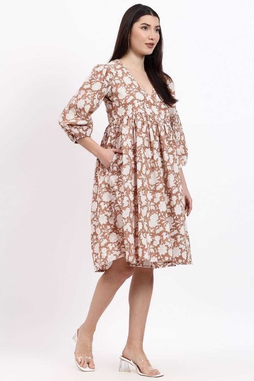 Hi Handmade - Vente Robe – femme - Robe Midi Angie - Mocha0