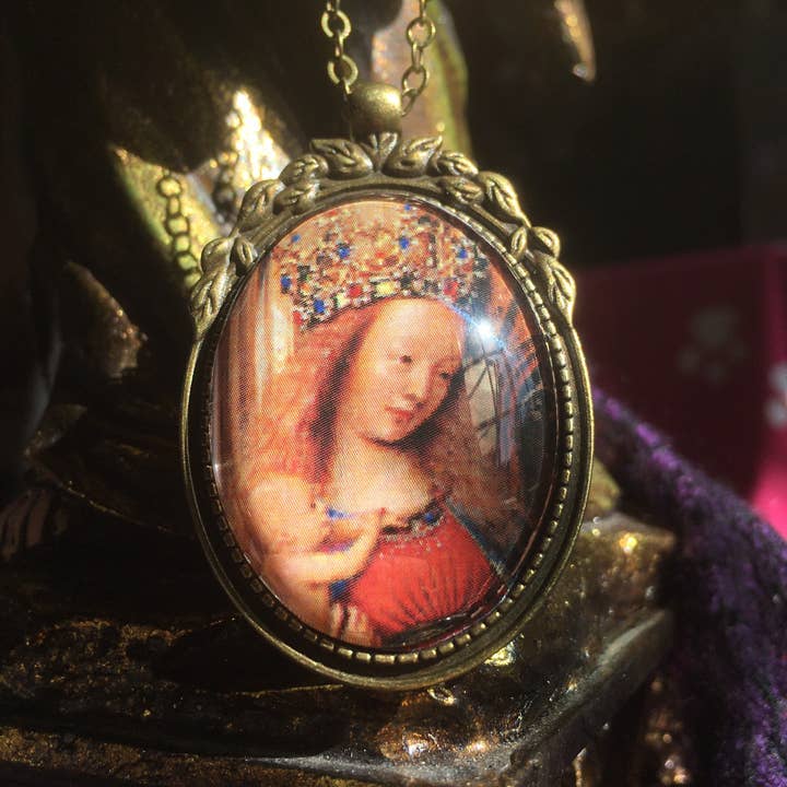 Elysium Pendants – Engroshandel Halskæde med vedhæng – Jomfru Maria vedhæng - Jan Van Eyck-Madonna i kirken