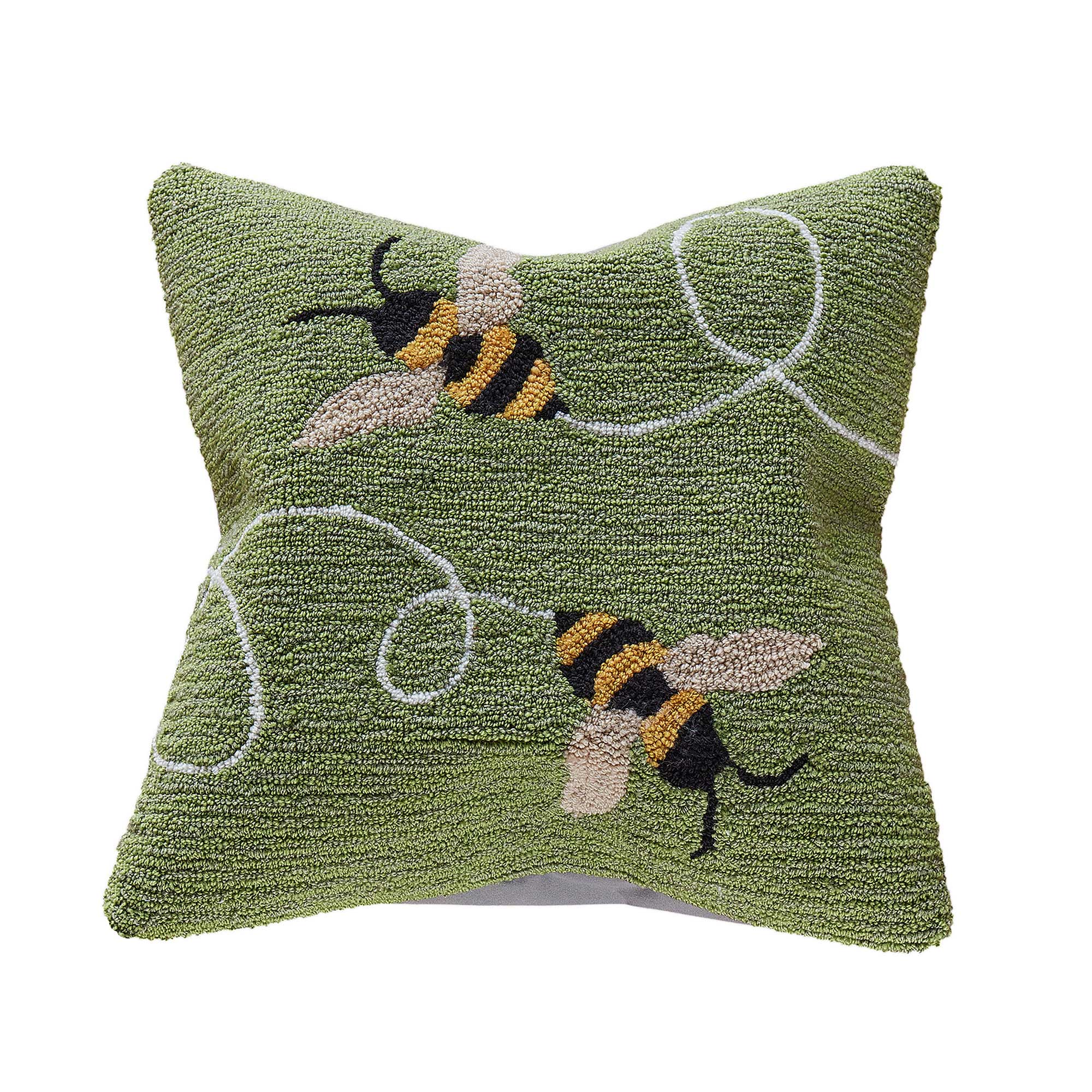 Green Frontporch Buzzy Bees Indoor/Outdoor Pillow for wholesale on Faire0