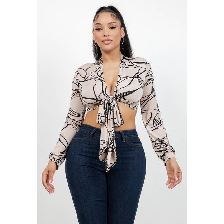 T6804 TOP MET STRIKCEINTUUR voor wholesale door Uptown Apparel