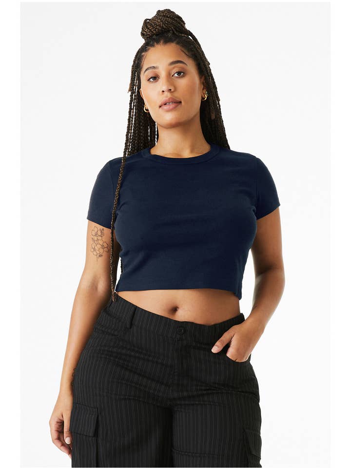 Total Apparel - Wholesale T-Shirt - Women's - Bella Canvas Ladies' Micro Ribbed Baby Tee | Cropped | 10104