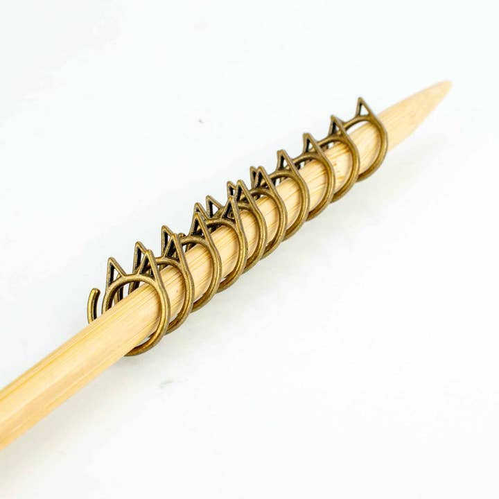 Cat Clips - Simple Removable Stitch Markers - Bronze for wholesale by Twice Sheared Sheep