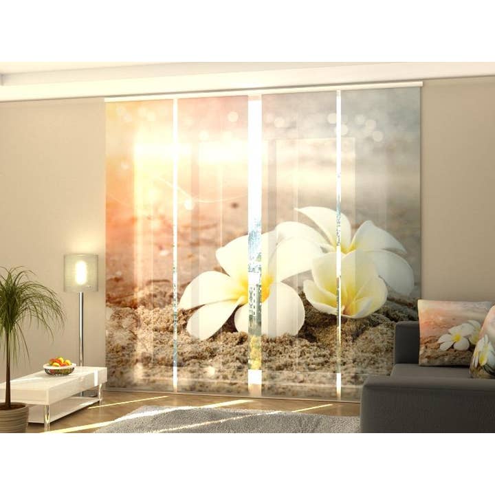 Lot de 4 rideaux à panneaux de fleurs tropicales pour la vente par IlyDecor