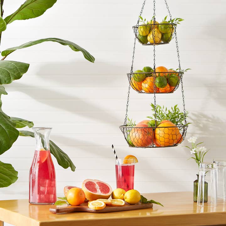 RSVP International - Wholesale Basket - Chicken Wire Hanging Basket - Bronze2