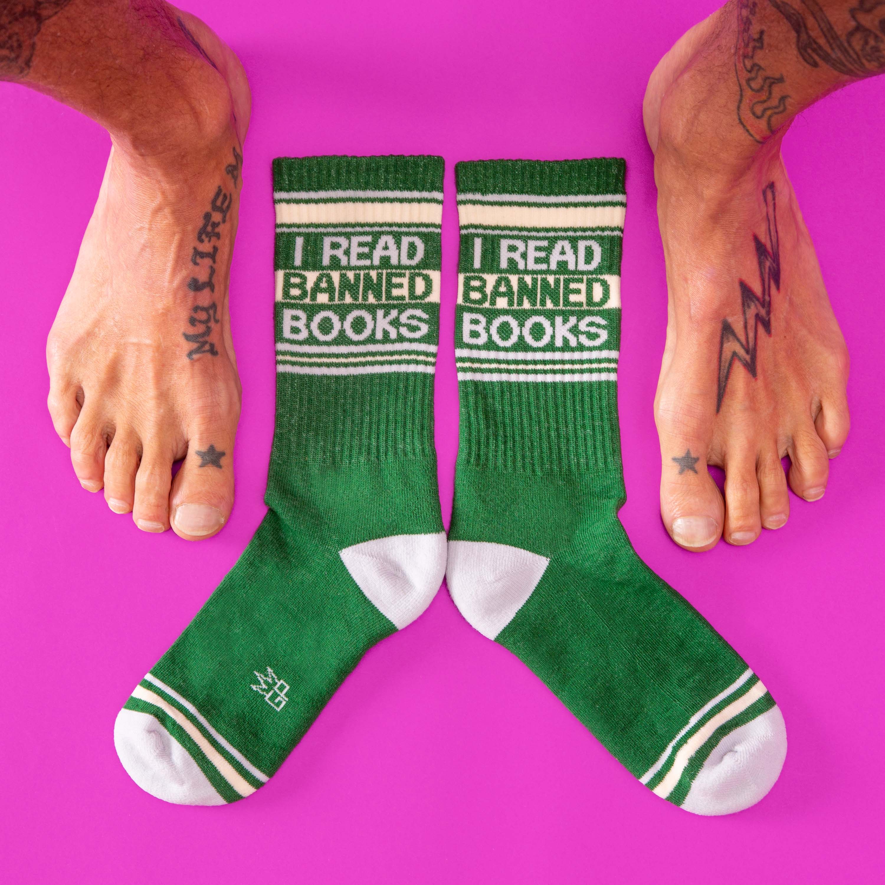 Gumball Poodle - Wholesale Socks - Unisex - I Read Banned Books Gym Crew Socks1