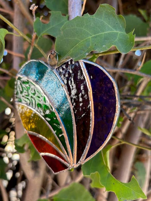 Stained glass stars and Talavera – wholesale Solfångare – Handgjord regnbågsfärgad glashjärta solfångare5