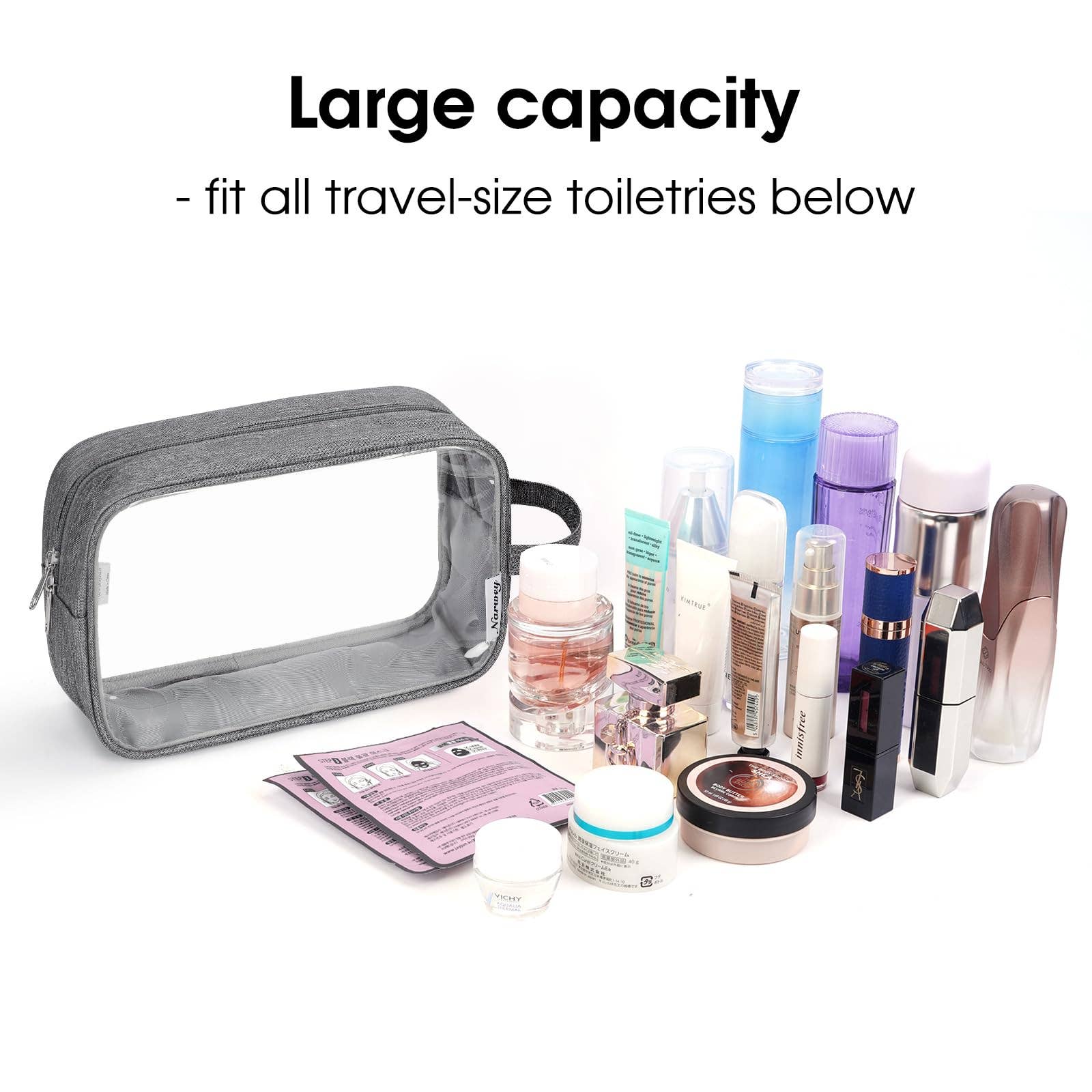 wandf - Wholesale Toiletry Bag - Women's - Clear Travel Toiletry Bag Makeup Bag Organizer with Zipper7