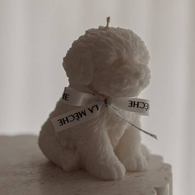 Puppy Candle for wholesale by La Mèche