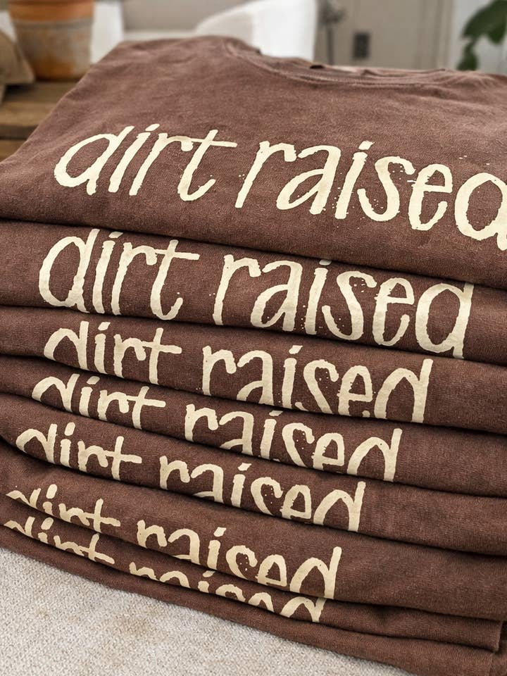 Dirt Raised Tee – Comfort Colors Espresso for wholesale by Rust + Stitch