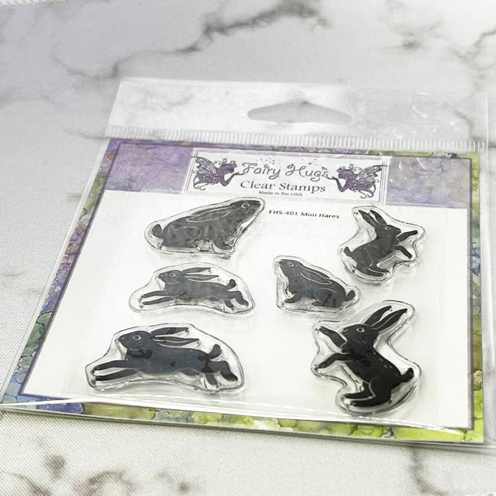 Fairy Hugs Stamps - Mini Hares for wholesale by Fairy Hugs