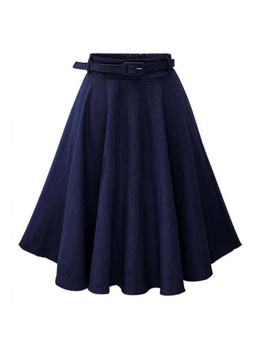 SALINA TRADING INC - Wholesale Skirt - Women's - Women Fashion Casual Solid Color High Waist Skirt0