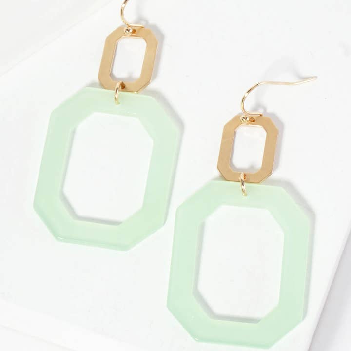 Wild Honey - Wholesale Dangle Earrings - Geometric Double Cut-Out Octagon Dangle Earrings1