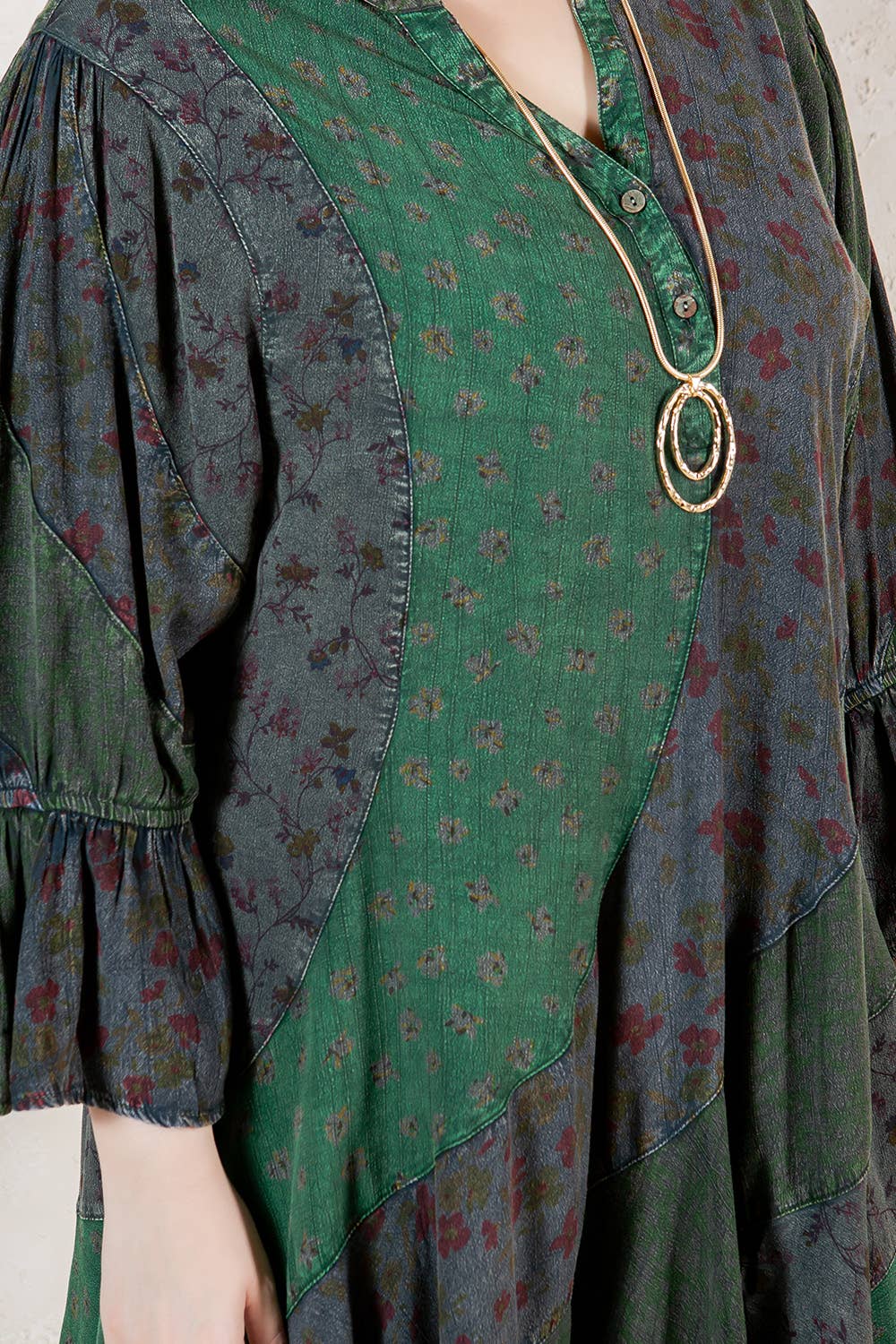 Young Threads - Wholesale Dress - Women's - Boho Patchwork Overdyed Babydoll Dress22