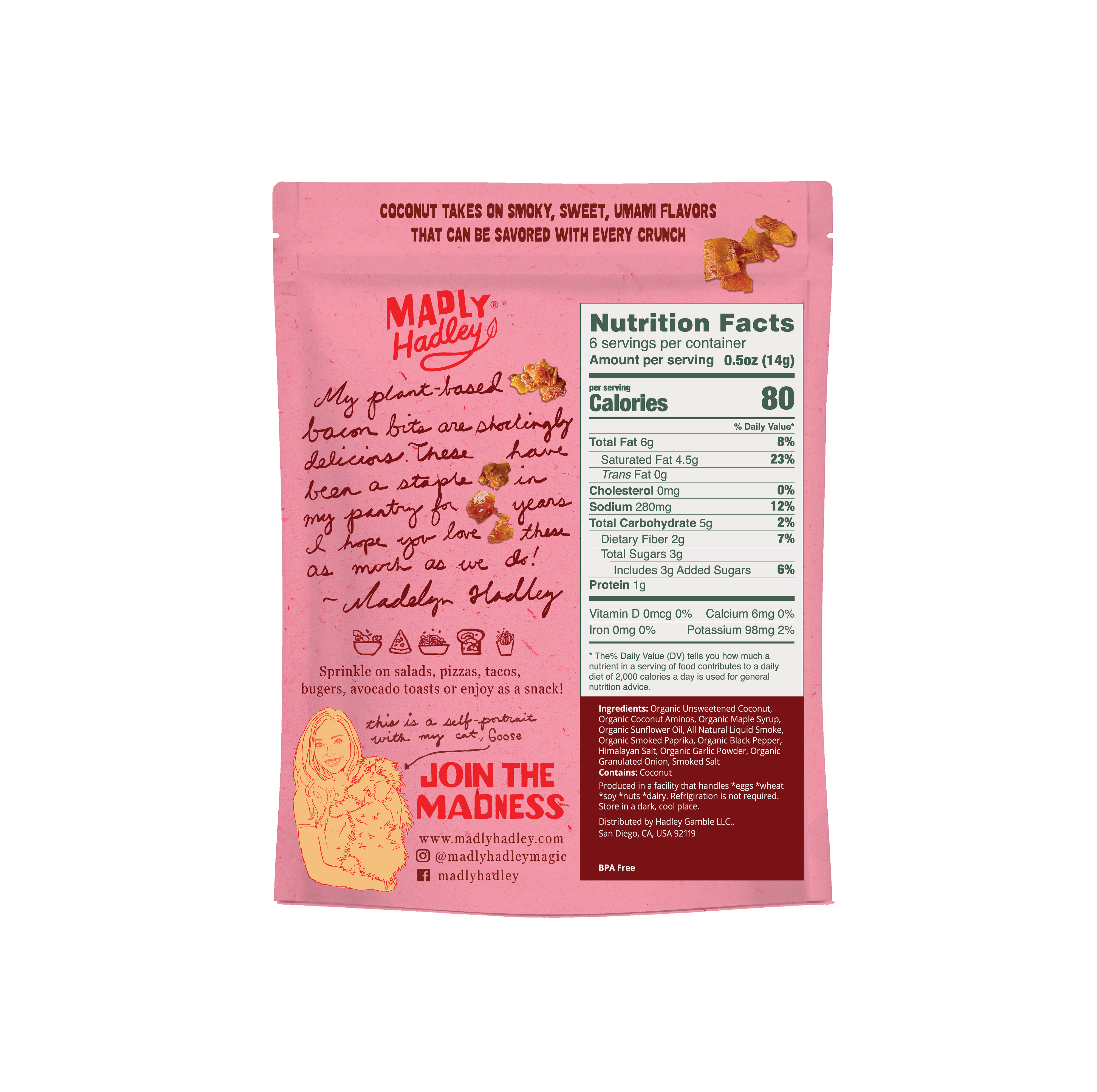 Madly Hadley - Wholesale Shelf Stable Prepared Meal - Original Plant-Based Bacon Bits4