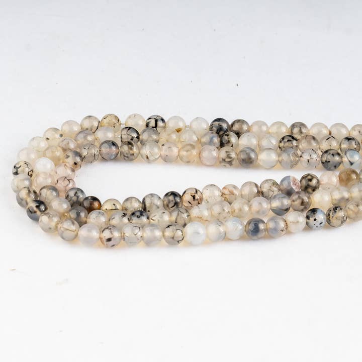 Soothing Crystals Beads - Wholesale Beads - Crystal Jewelry Beads | DragonVein Agate Black | Gemstone8