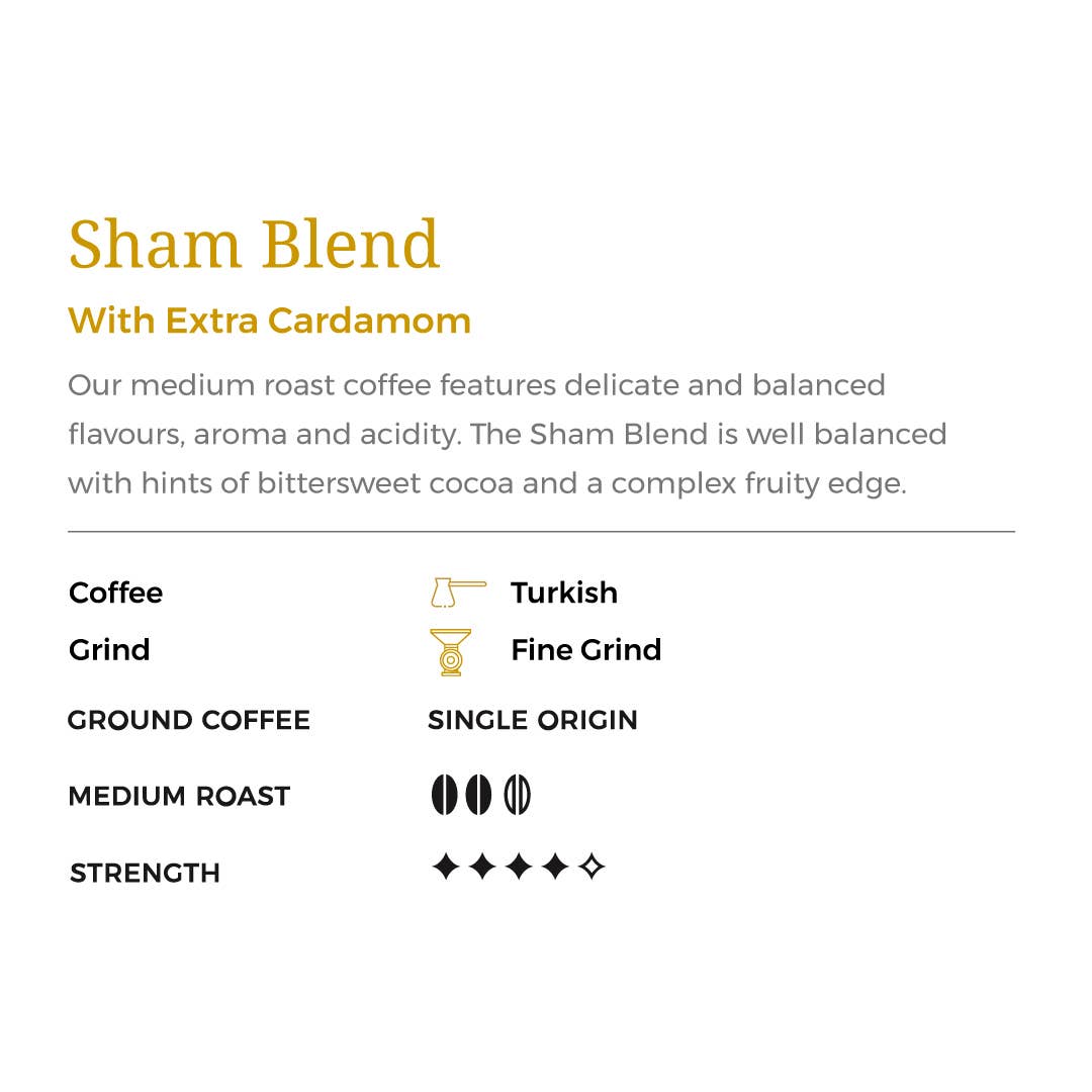 KAHWATI SPECIALITY COFFEE - Wholesale Ground Coffee - 250g Sham Blend - Turkish Ground Coffee With Extra Cardamom1