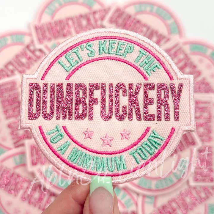 ABLNco - Wholesale Patch - dumbfuckery funny snarky glitter trucker hat patch iron on0